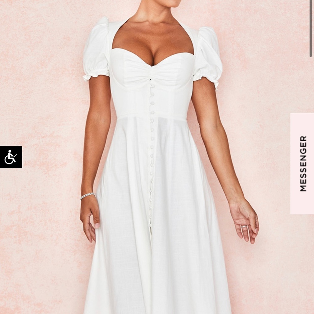 House of CB Ellery PUFF SLEEVE MIDI SUNDRESS